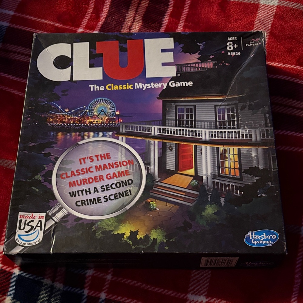 Hasbro Clue Mystery Game - Black, Red, and White